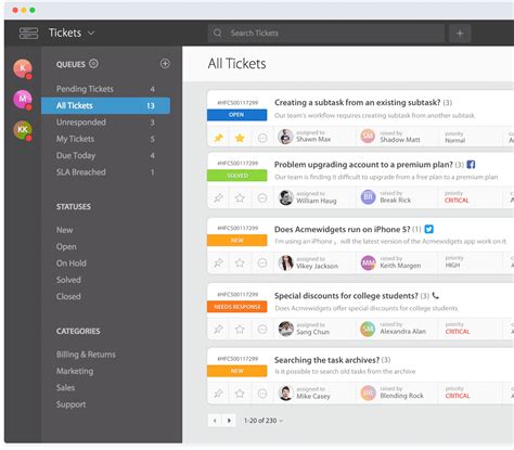 It ticket systems - KACE Service Desk. A complete ticket management solution for IT organizations of any size. IT teams need help to prioritize, track, manage and solve challenges while improving user productivity. KACE ® Service Desk provides self-service capabilities that empower end users to troubleshoot on their own, use a knowledge base or request service ...